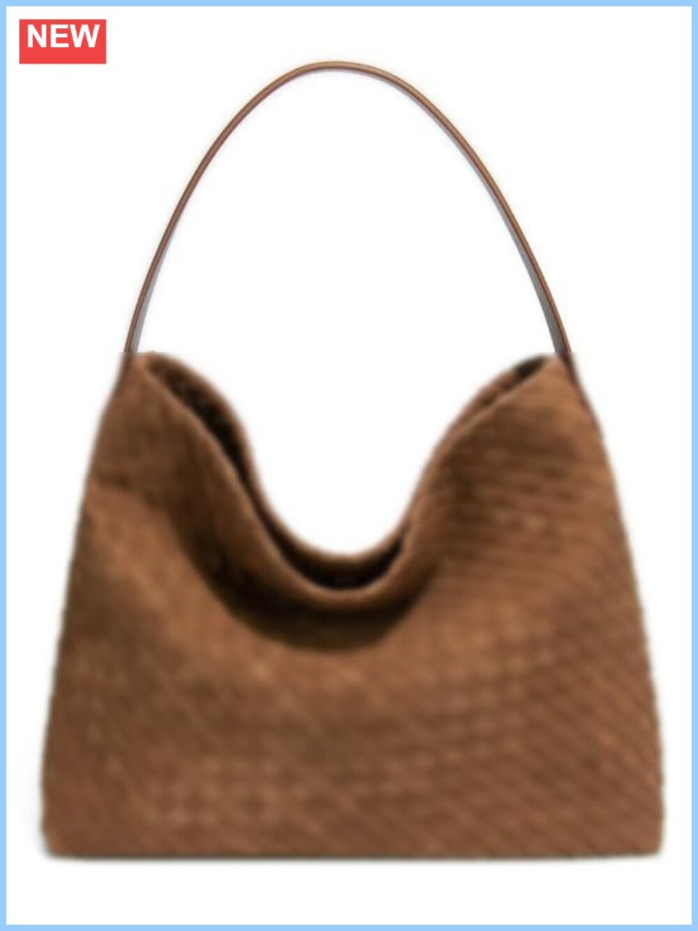 Faux Suede Woven Hobo Shoulder Bag Tote Satchel Work Handbag